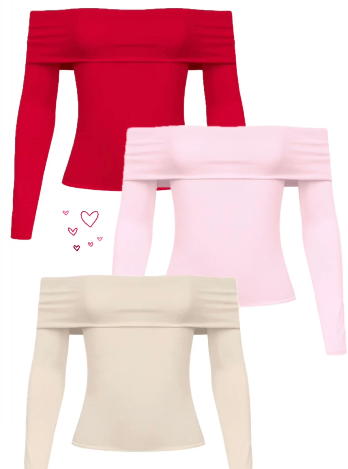 Off the shoulder basic- baby pink