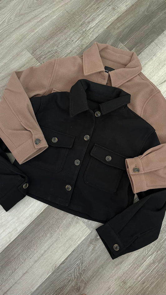 Fall Cropped Jacket - black