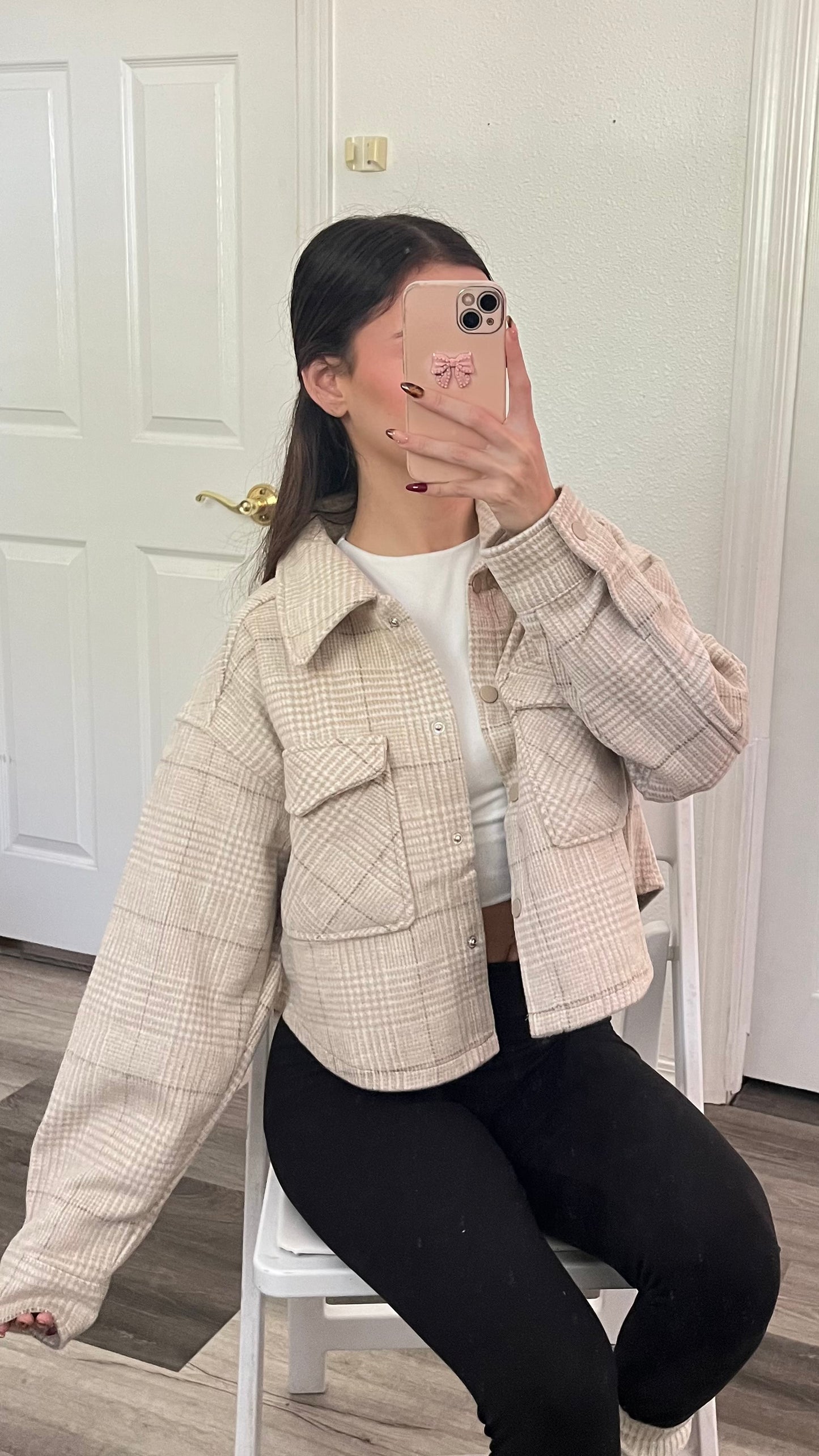 Neutral Cropped Flannel