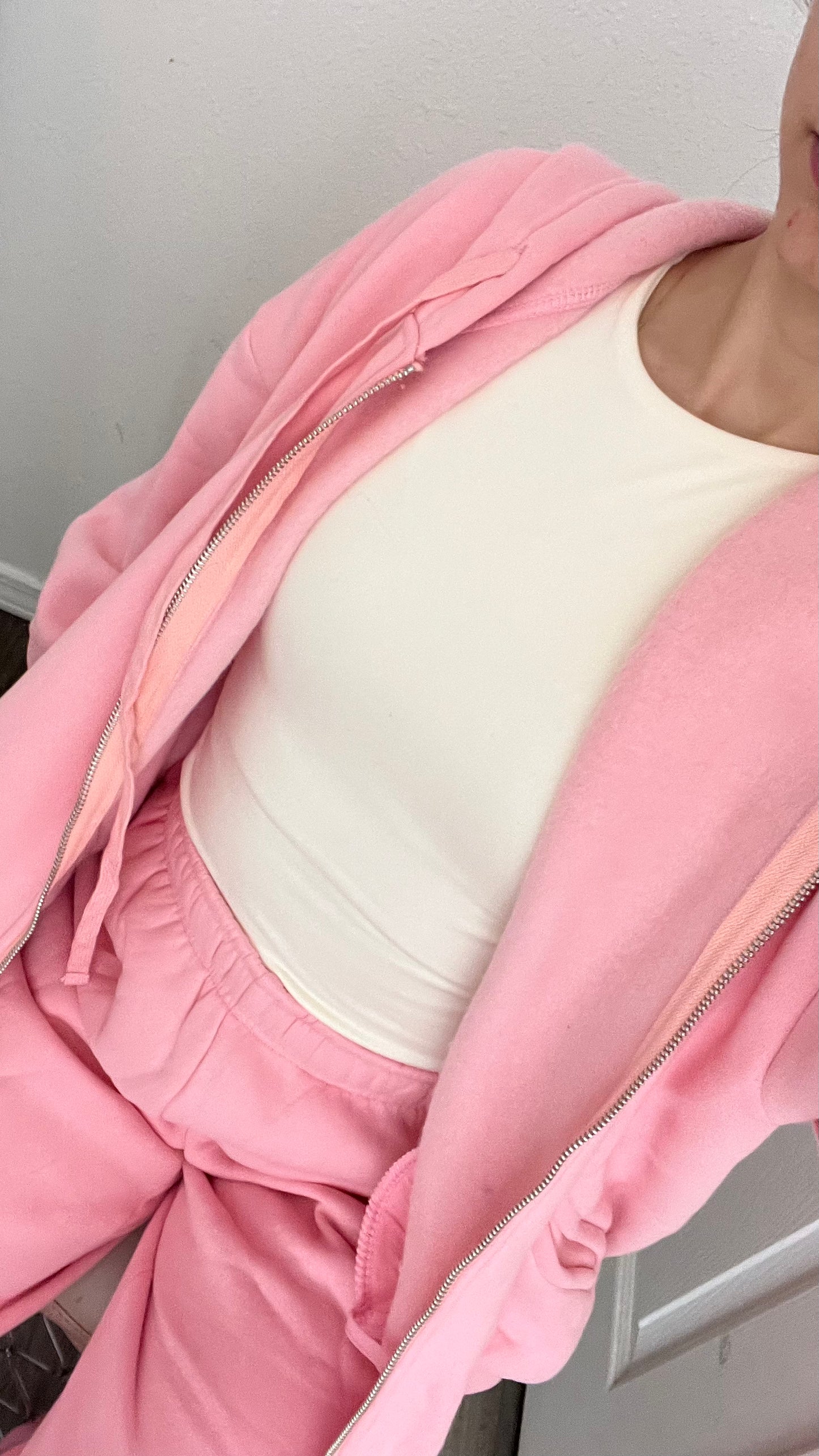 Oversized Zip up - blush pink