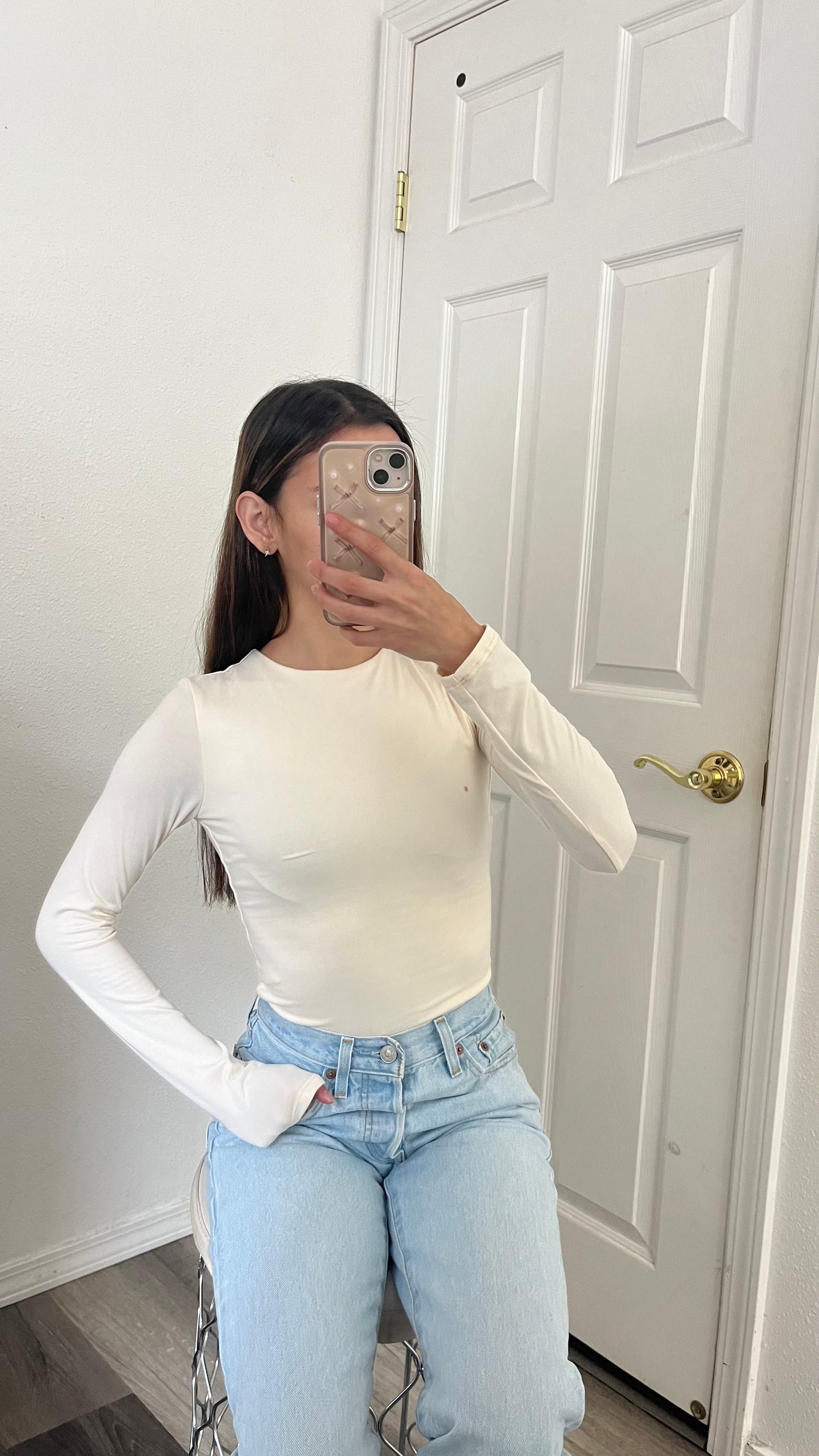 Buttery basic bodysuit - cream