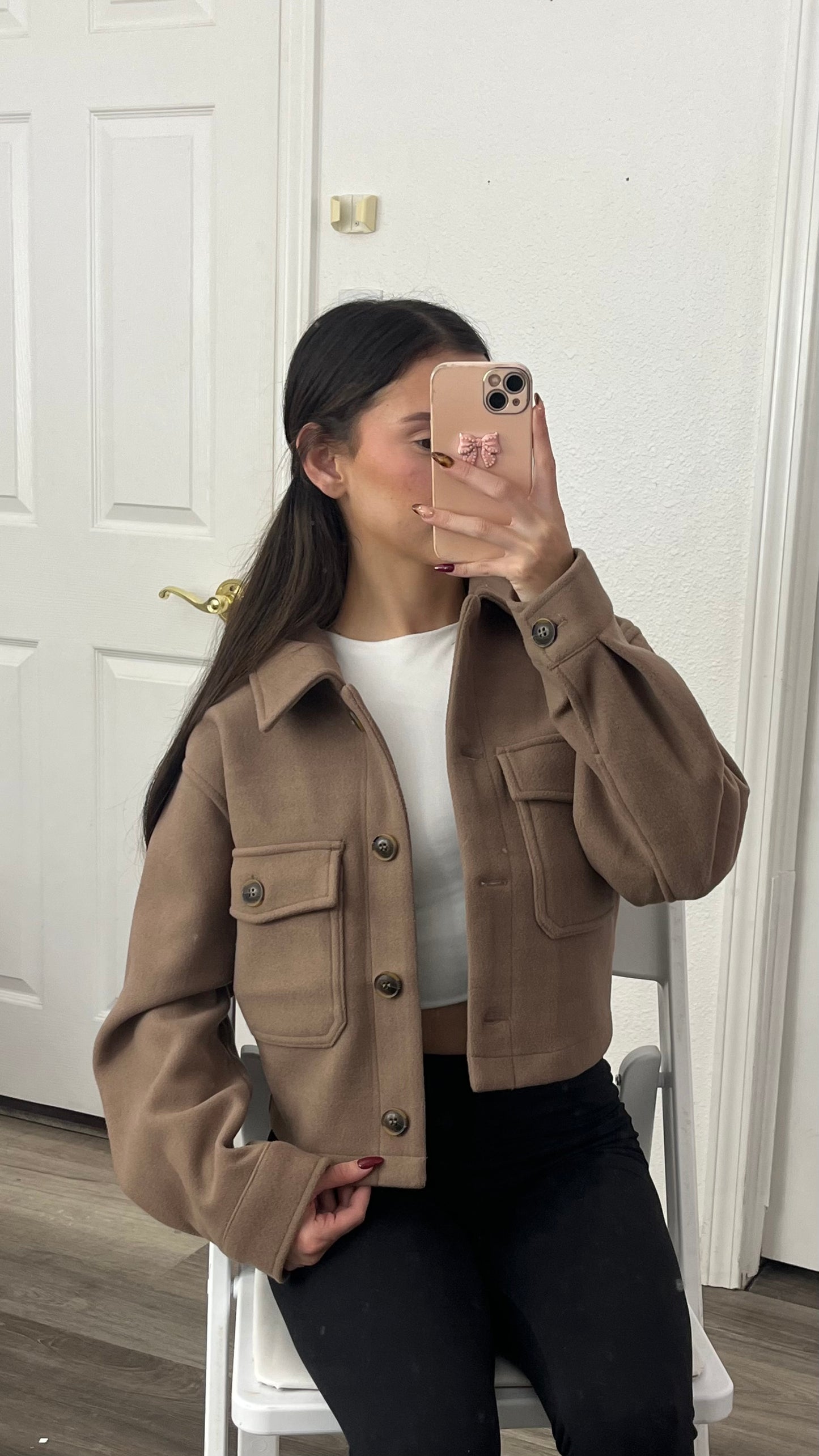 Fall Cropped Jacket- brown