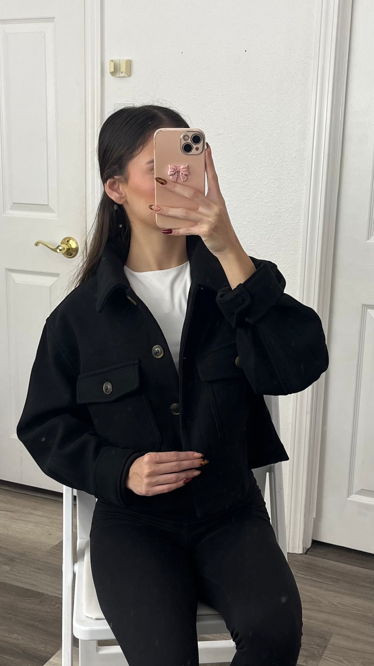 Fall Cropped Jacket - black