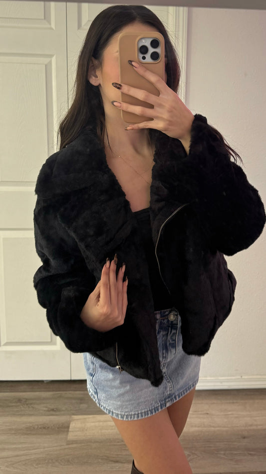 Fur Jacket - Black